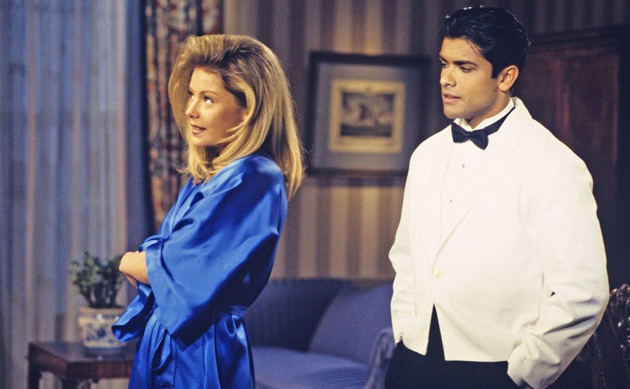 Kelly Ripa and Mark Consuelos in a still from All My Children. 