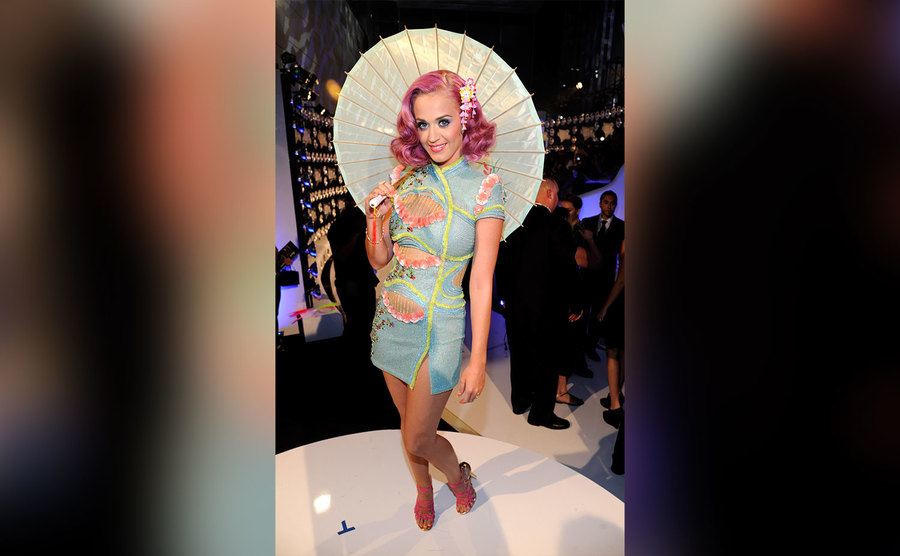 Katy Perry arrives at The 28th Annual MTV Video Music Awards.