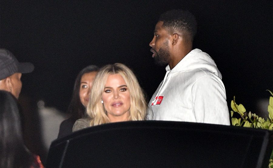 Khloe Kardashian and Tristan Thompson are seen at Nobu