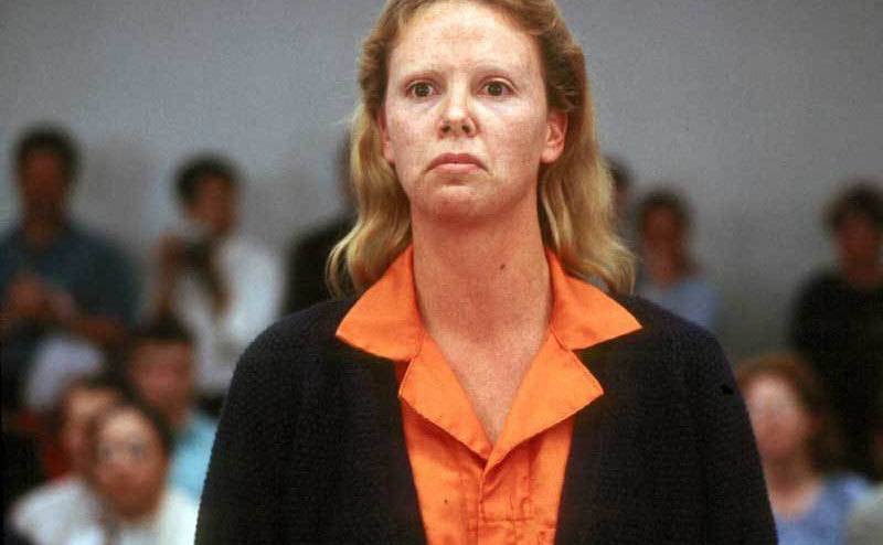 A still of Charlize Theron as Aileen Wournos during the trial.