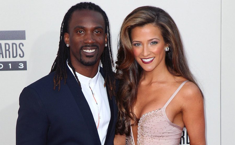 Andrew McCutchen and Maria Hanslovan attend the American Music Awards.