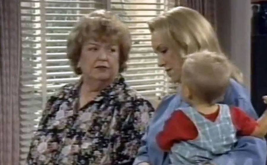 A still of Peggy Rea in an episode from Grace Under Fire.