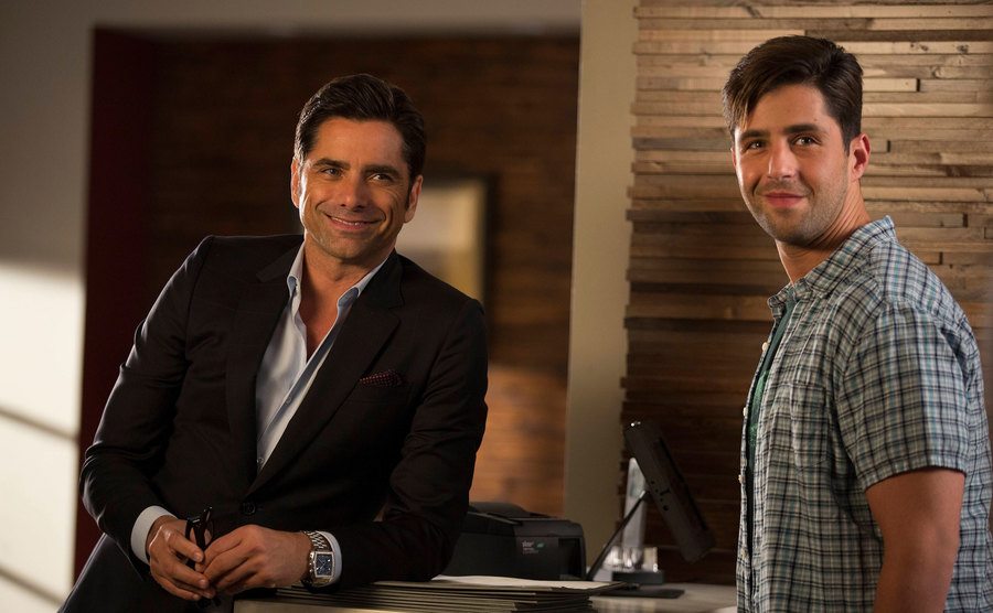 A still of Stamos and Josh Peck on Grandfathered.