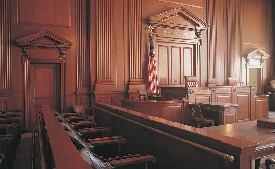 An interior image of a courtroom.