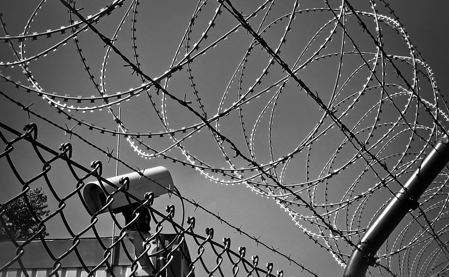 An image of a barbed-wire fence.