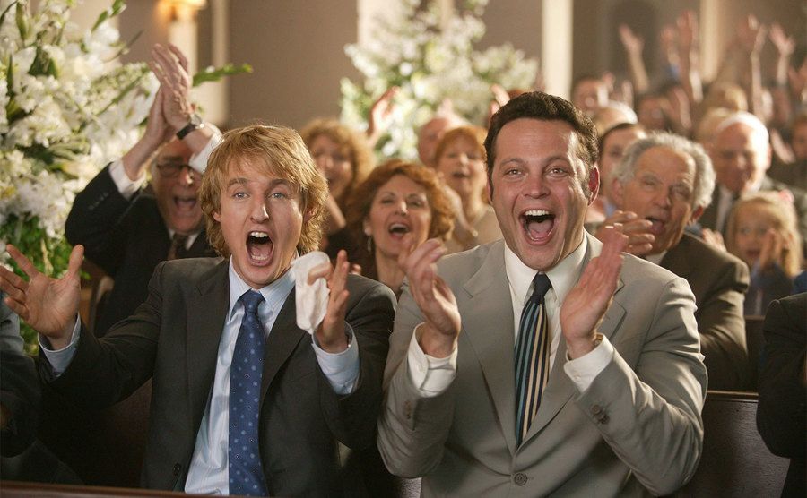 Owen Wilson and Vince Vaughn in a still from Wedding Crashers. 