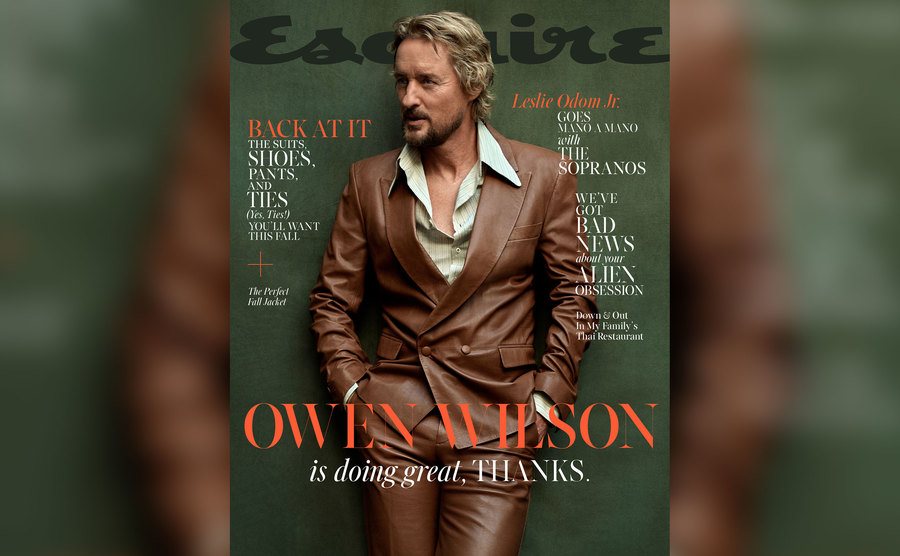 Owen Wilson poses for the cover of Esquire. 