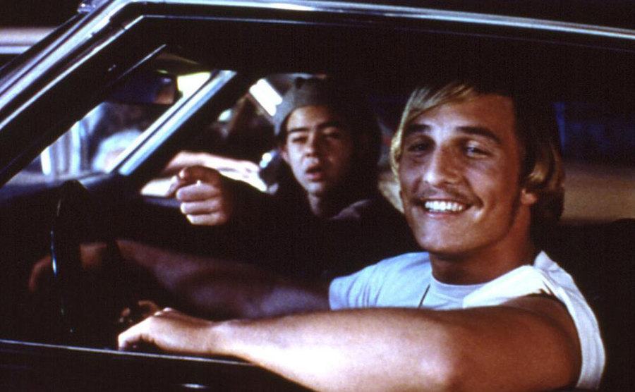 Matthew McConaughey and Rory Cochrane in a still from Dazed and Confused. 
