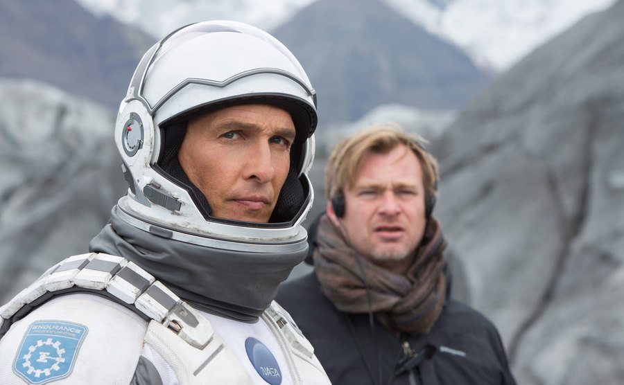 Matthew McConaughey and Christopher Nolan on the set of Interstellar. 