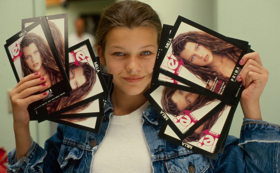 A portrait of Jovovich at age 13.