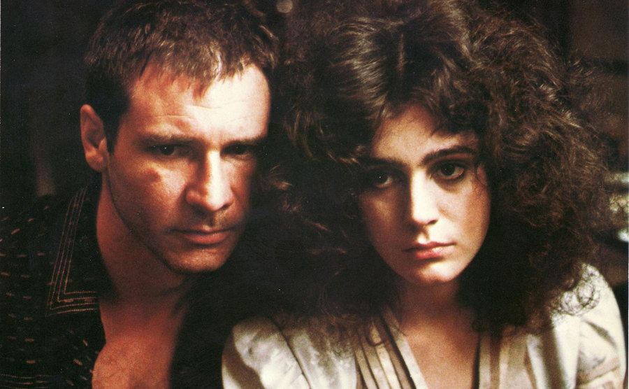 Harrison Ford and Sean Young in a still from Blade Runner.