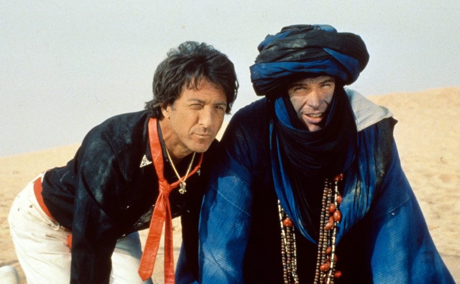 A still of Dustin Hoffman and Warren Beatty in Ishtar.