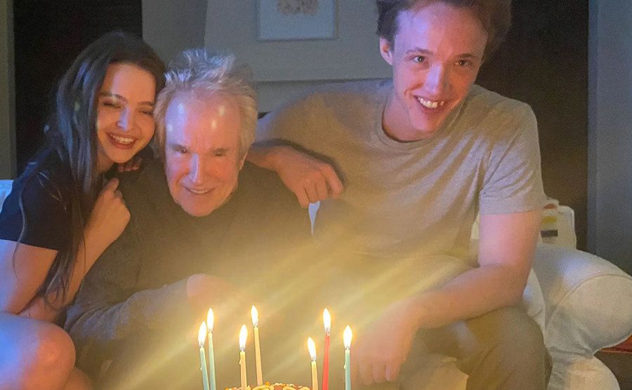 A photo of Beatty celebrating his birthday with his family.