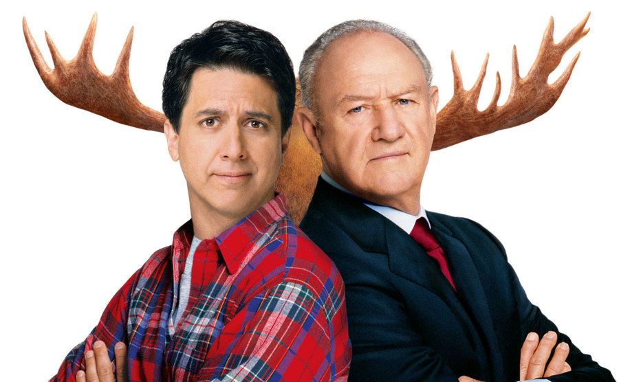 A promotional portrait of Ray Romano and Gene Hackman for the film.