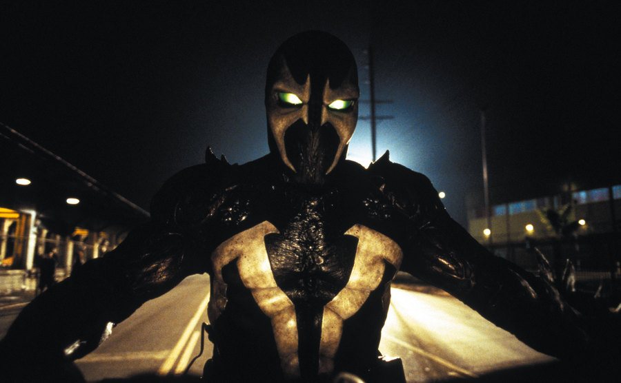 A promotional still of Michael Jai White as Spawn in the original film.