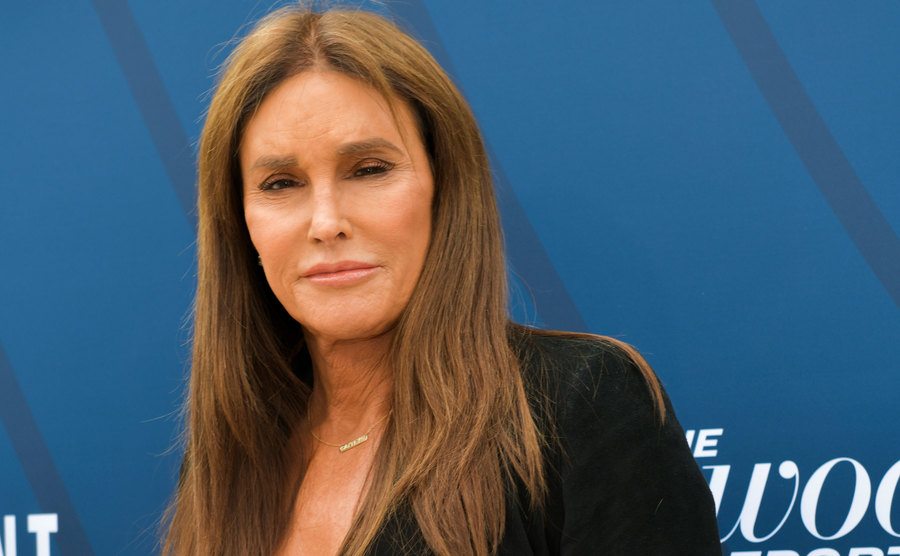 Caitlyn Jenner poses for the press.