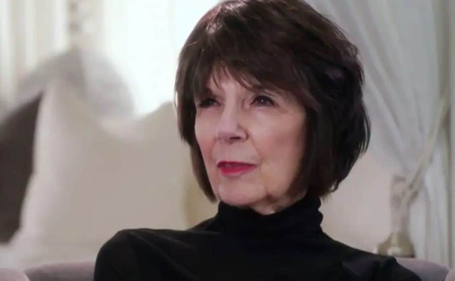 A still of Mary Jo during an interview.