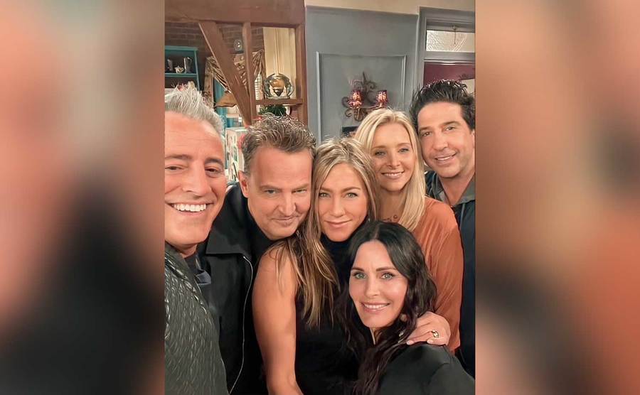 A selfie of the Friends cast during the reunion. 