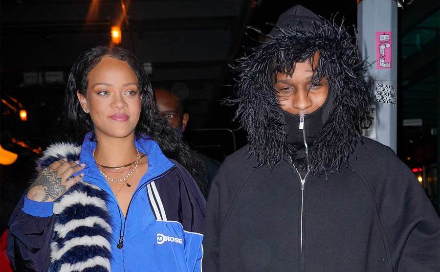 Rihanna and A$AP Rocky depart the Pastis Restaurant. 