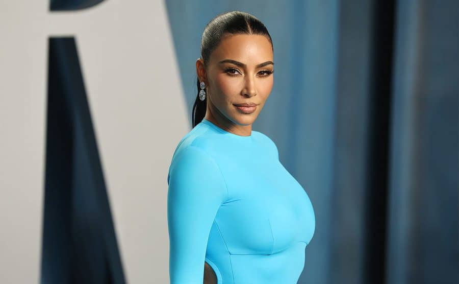 Kim Kardashian attends the 2022 Vanity Fair Oscar Party. 