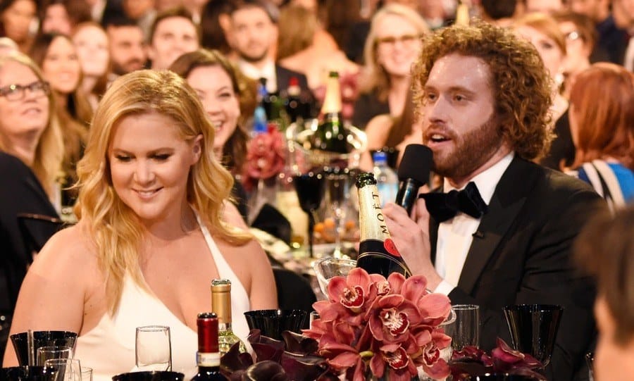 Amy Schumer and Host T. J. Miller