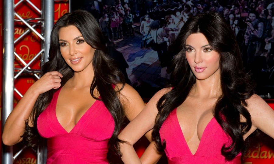 Kim Kardashian attends Kim Kardashian's wax figure unveiling